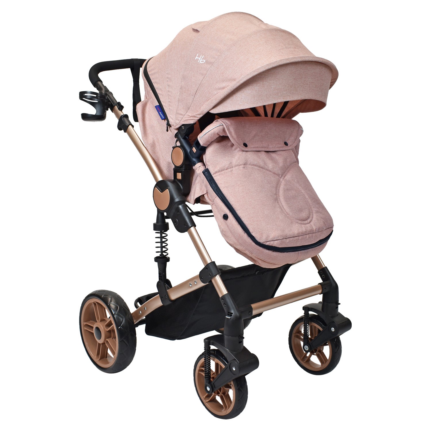 Coche Bebe Moises Gadi Happy Baby Rosado
