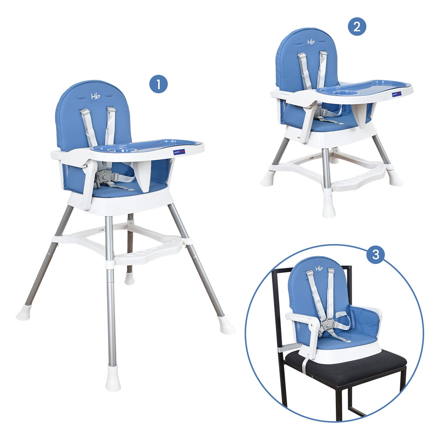 Silla Comedor Bebe Lyra Happy Baby Azul