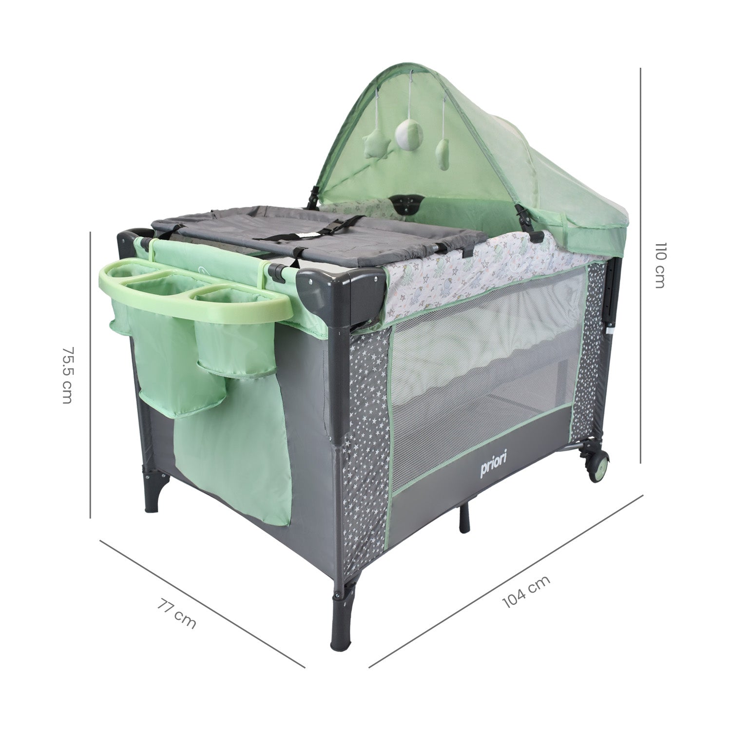 Combo Coche Nova negro +Cuna Ariel Octopus Priori Verde