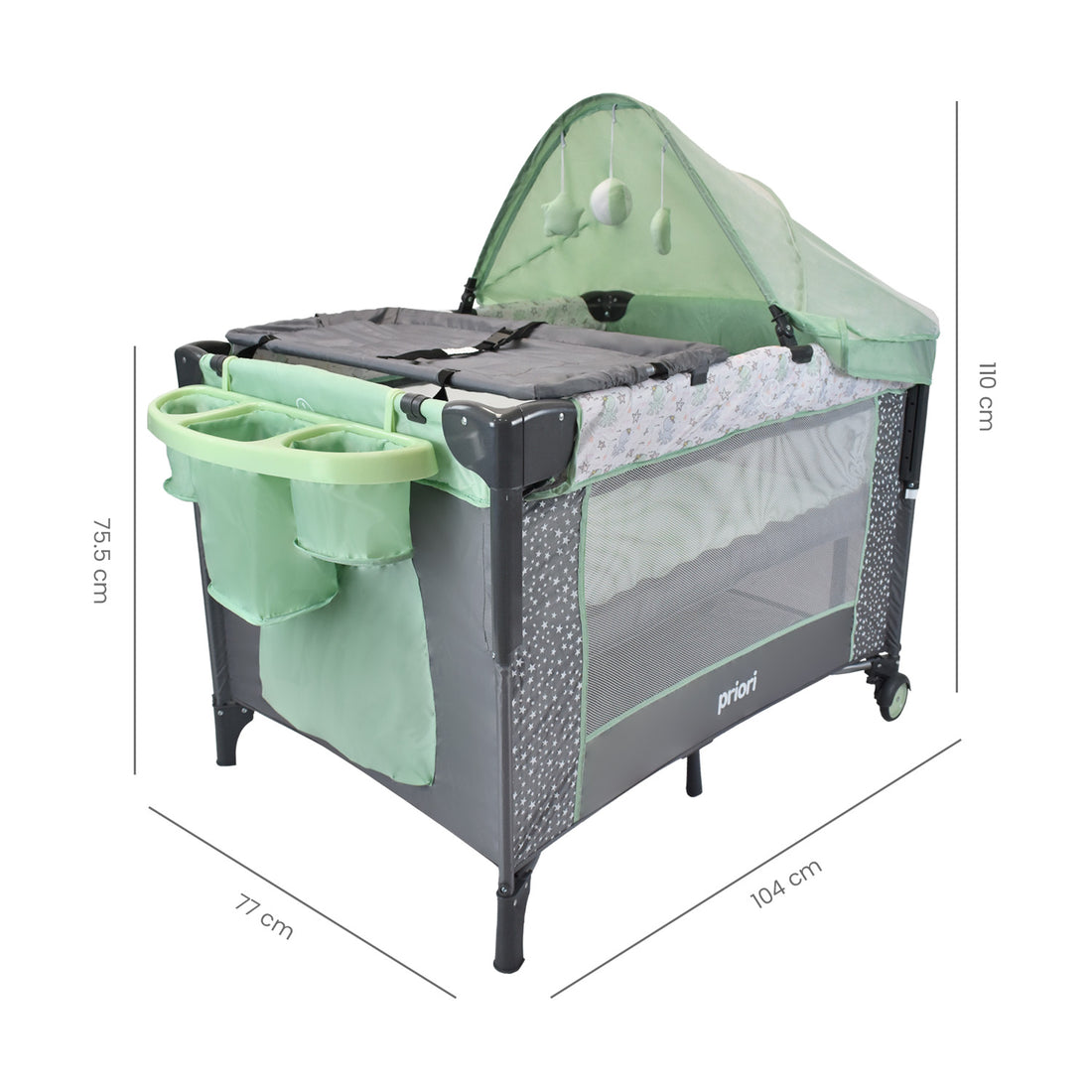 Combo Coche Nova negro +Cuna Ariel Octopus Priori Verde