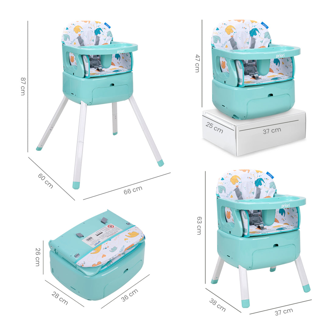 Silla Comedor Bebé 3 en1 Bony Priori Verde