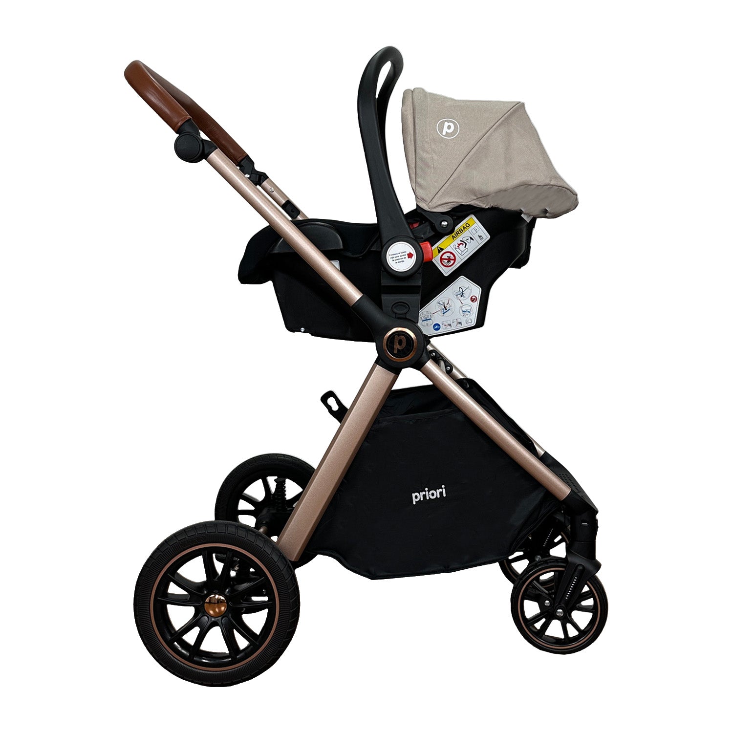 Coche Bebe Travel System Snow Priori Beige