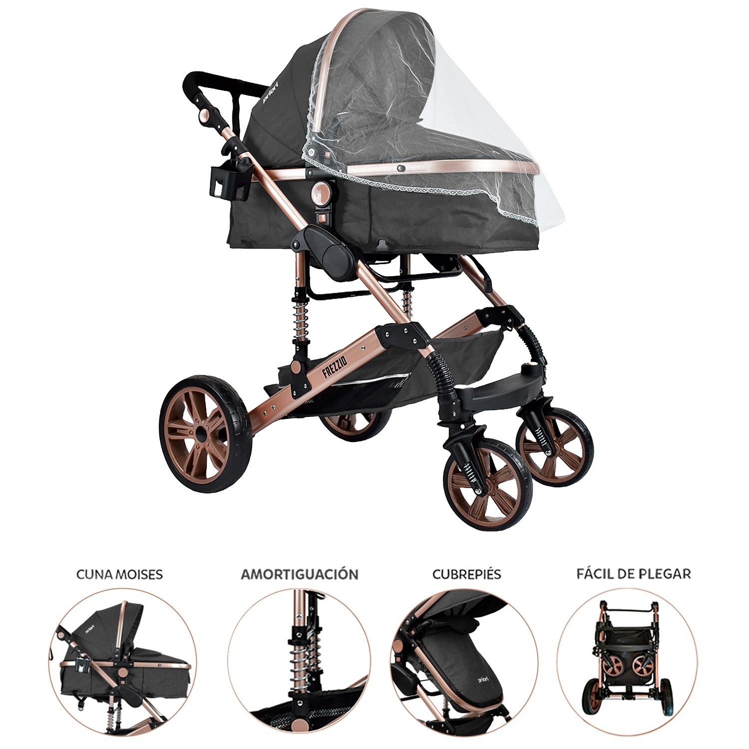 Coche bebe FREZZIO Priori Moises Gris Oscuro