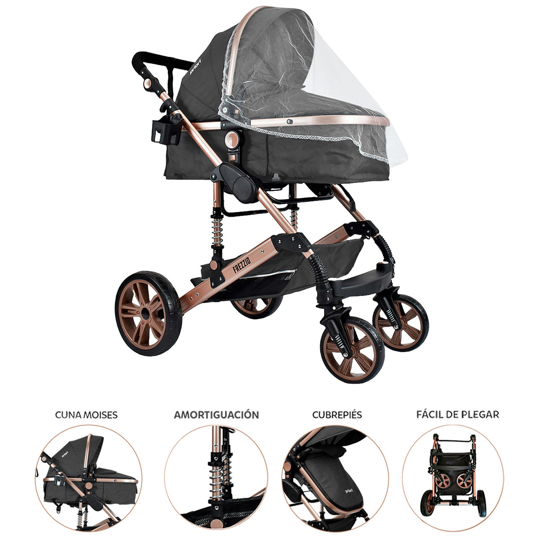 Coche bebe FREZZIO Priori Moises Gris Oscuro
