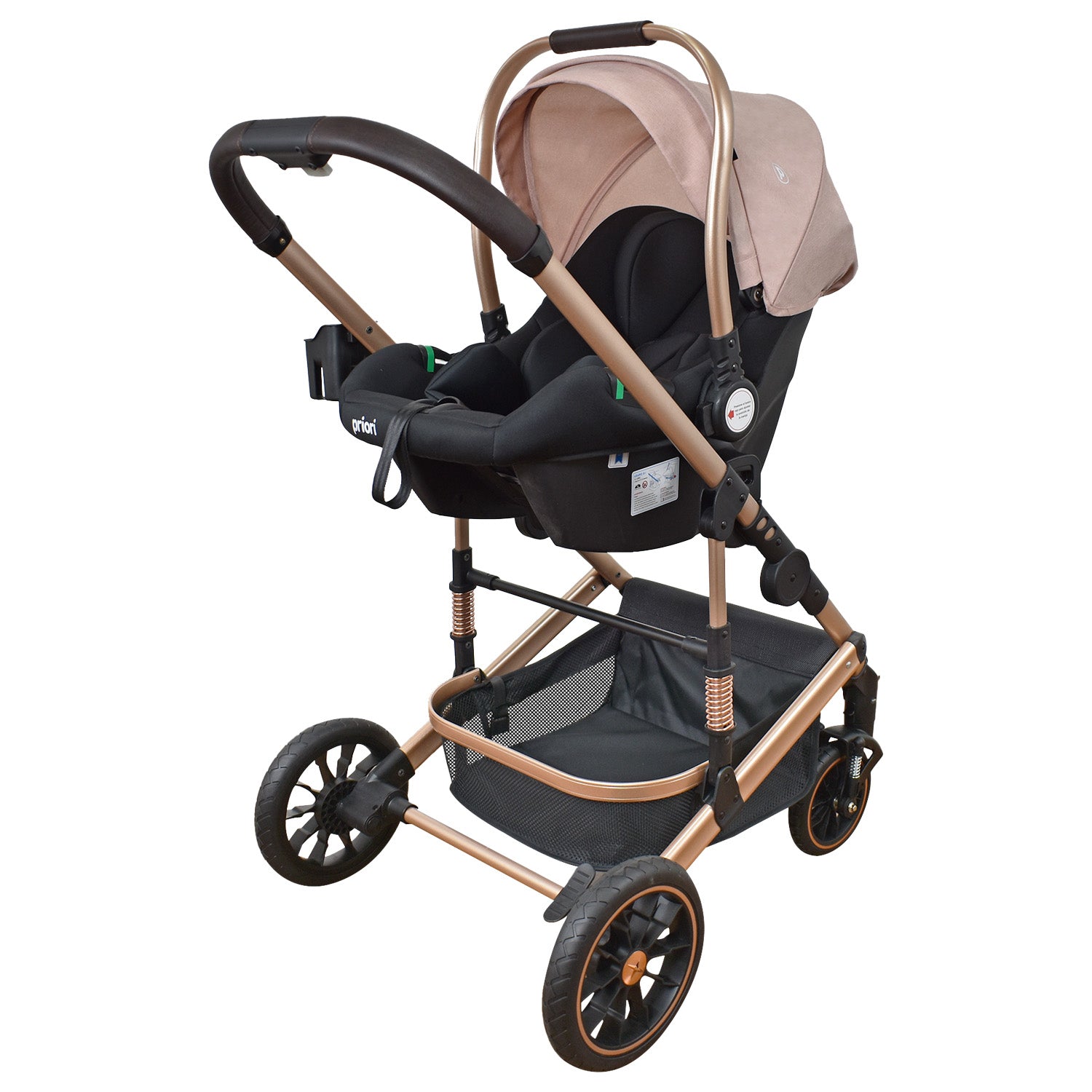 Coche Bebe 4 en 1 Travel System Cris Priori Rosa