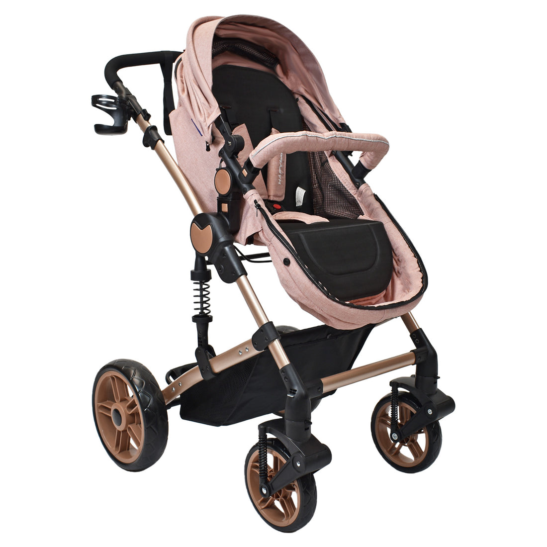 Coche Bebe Moises Gadi Happy Baby Rosado