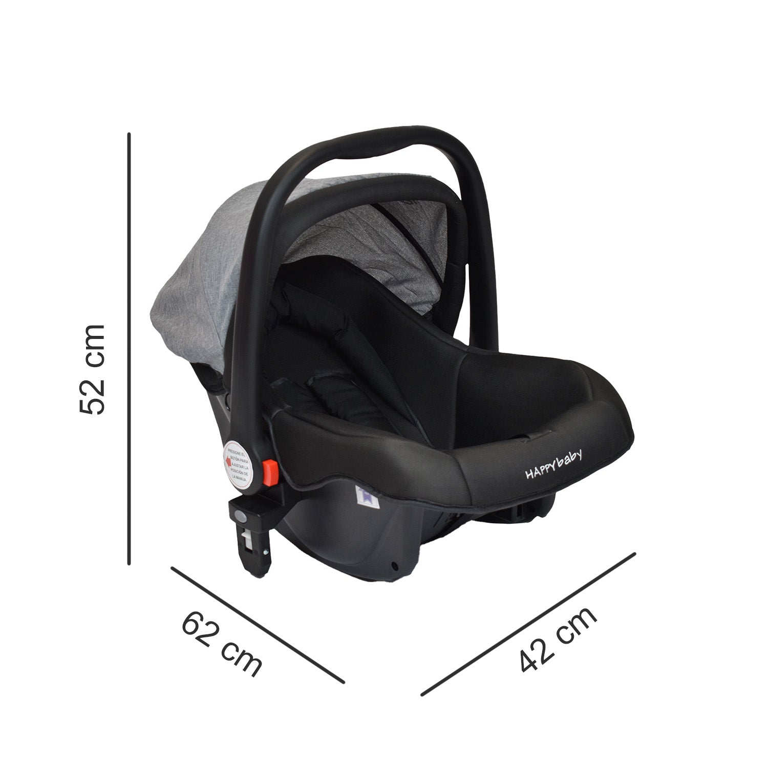Coche Bebe Moisés Wow Ts Happy Baby Gris