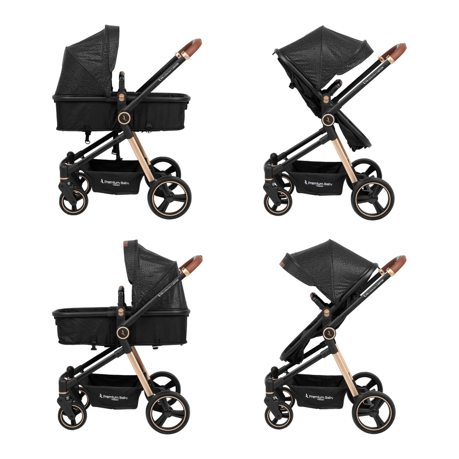 Coche Bebé Moises Aston Premium Baby Collection Negro