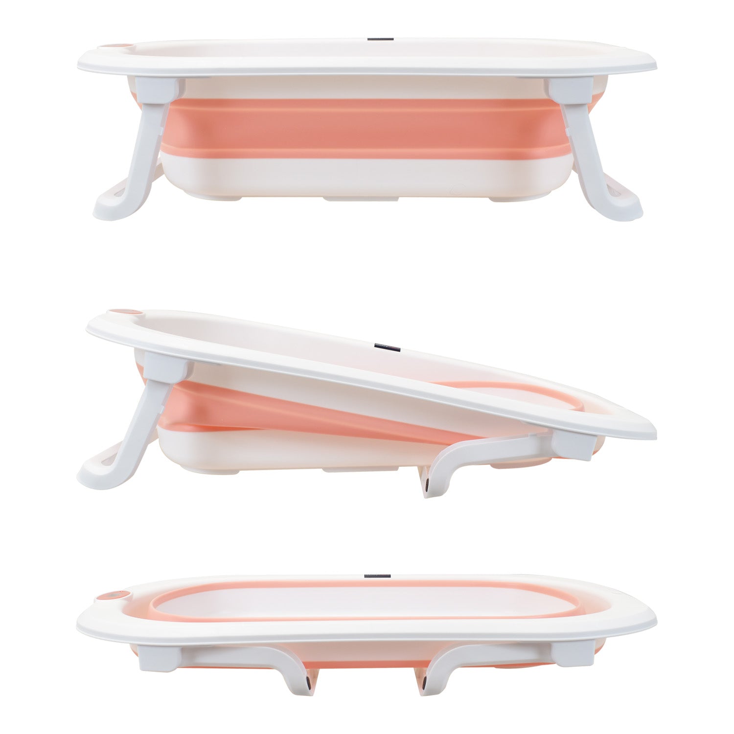 Bañera Plegable Con Soporte Y Cojín Stand Happy Baby Rosa
