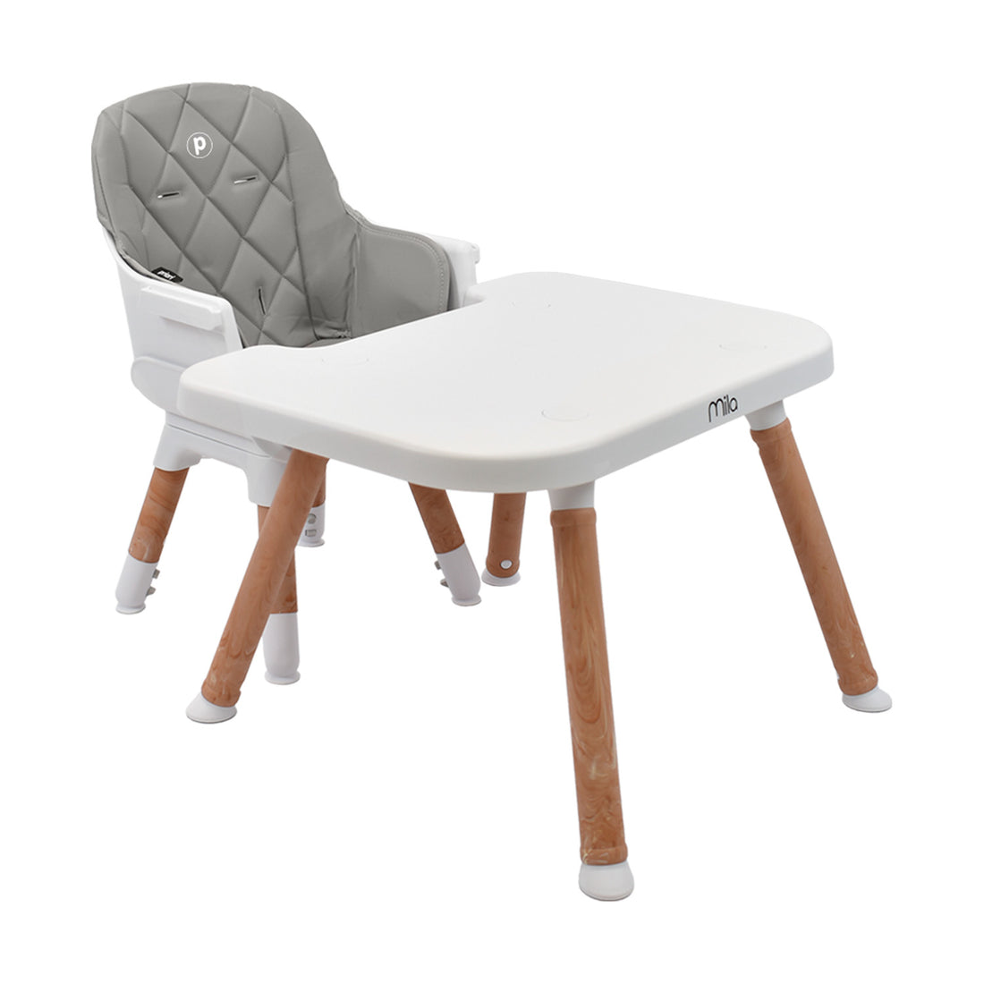 Silla Comedor Bebé 6 en 1 Mila Gris Priori