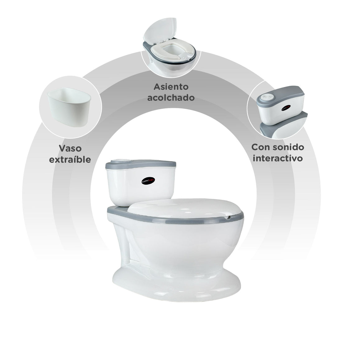 Baño Entrenador Infantil Happy Baby Moana Gris