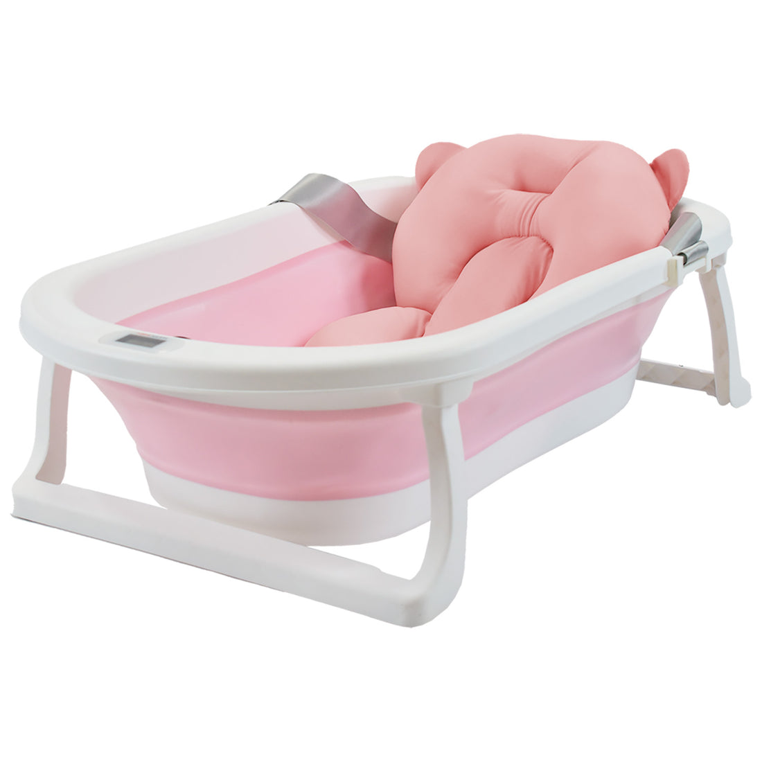 Bañera Bebé Happy Baby Con Cojín Y Termómetro Hawai Plus Rosa