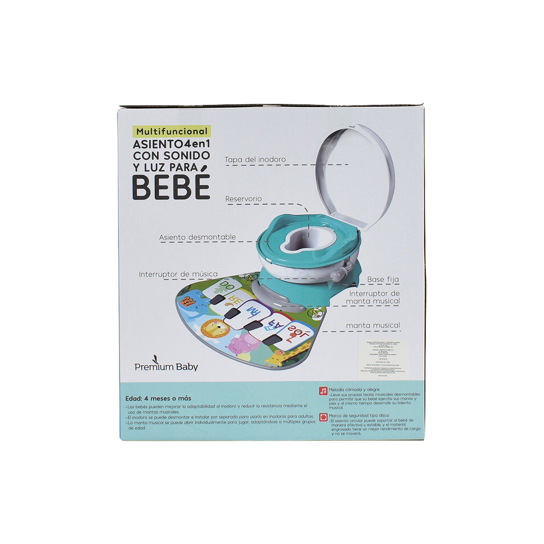 Vasenilla 4 en 1 con Sonido Premium Baby Azul PB-B201A
