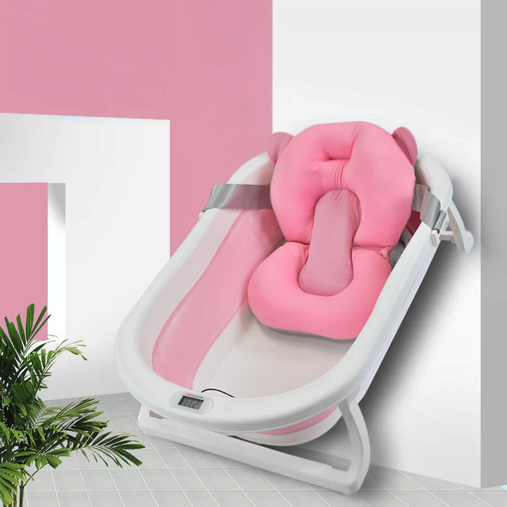 Bañera Bebé Happy Baby Cojín y Termómetro Hawai Rosa