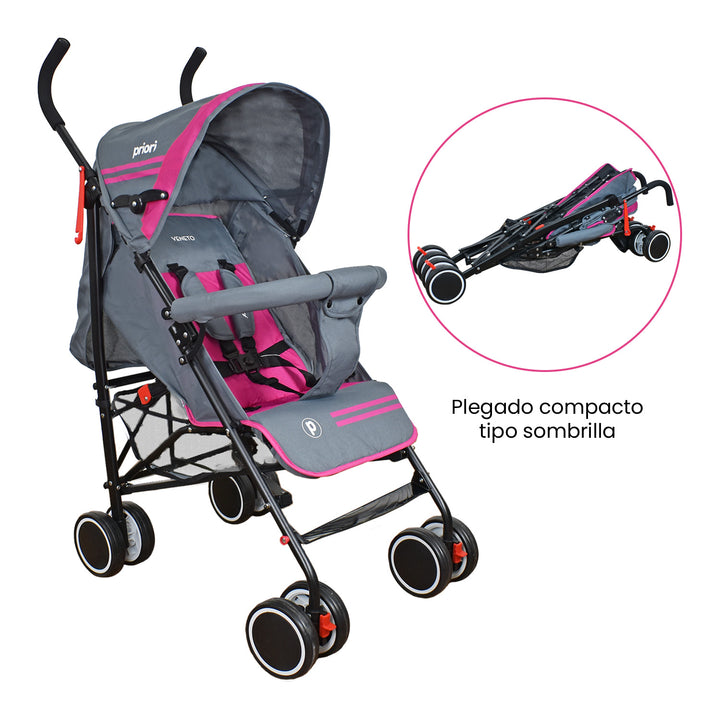 Coche Bebe Paseador Veneto Lyne Priori Rosa