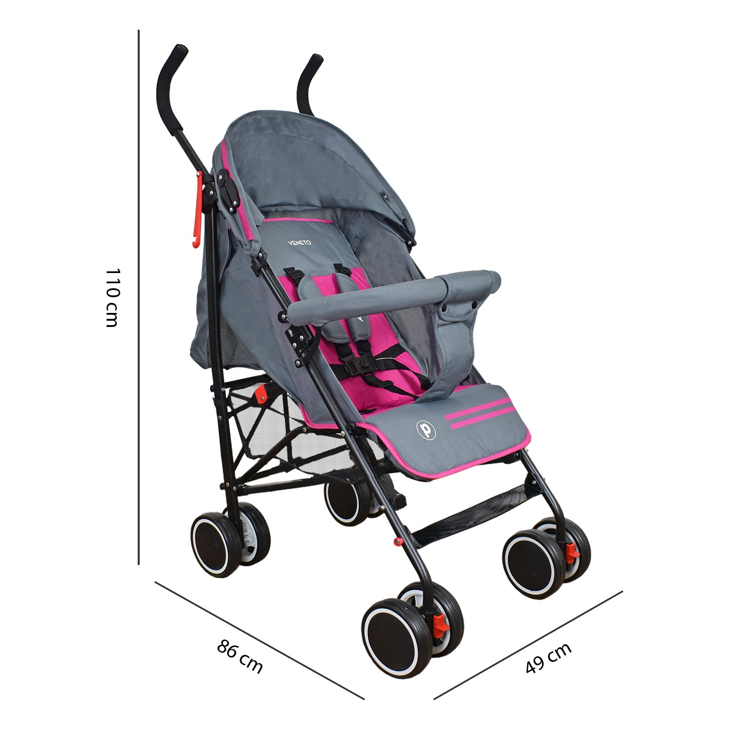 Coche Bebe Paseador Veneto Lyne Priori Rosa