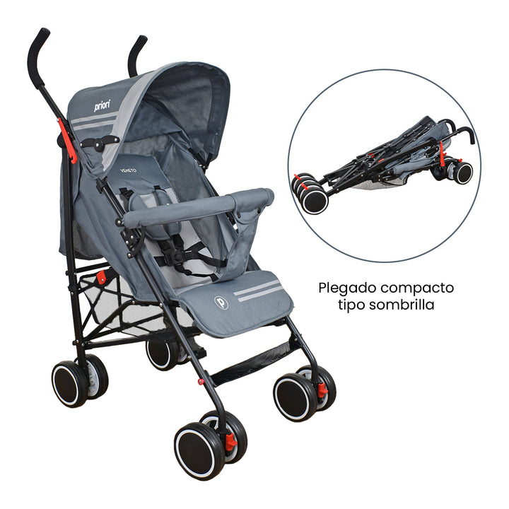 Coche Bebe Paseador Veneto Lyne Priori Gris