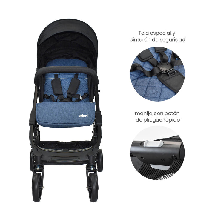 Coche Bebe Priori Tipo Maleta Argus Azul