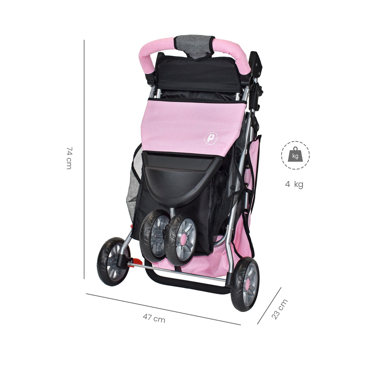 Coche Bebe Priori Tres Ruedas Liviano+Pañalera Jogger Rosa
