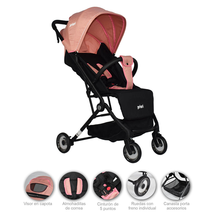 Coche Bebe Priori Compacto Ferrara Rosa
