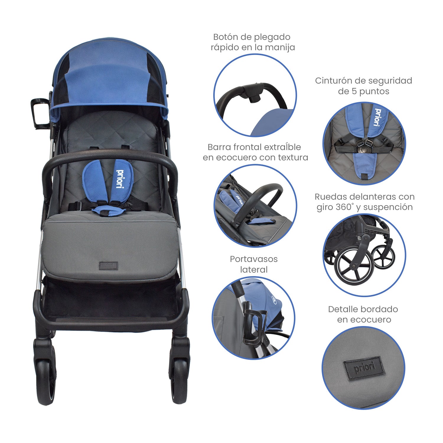 Coche Para Bebe Nova Azul Priori
