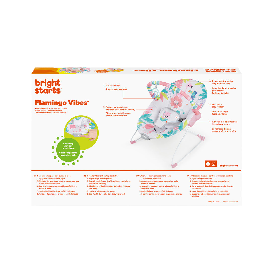 Silla Mecedora Rosa Safari Bebe12228  Bright Starts