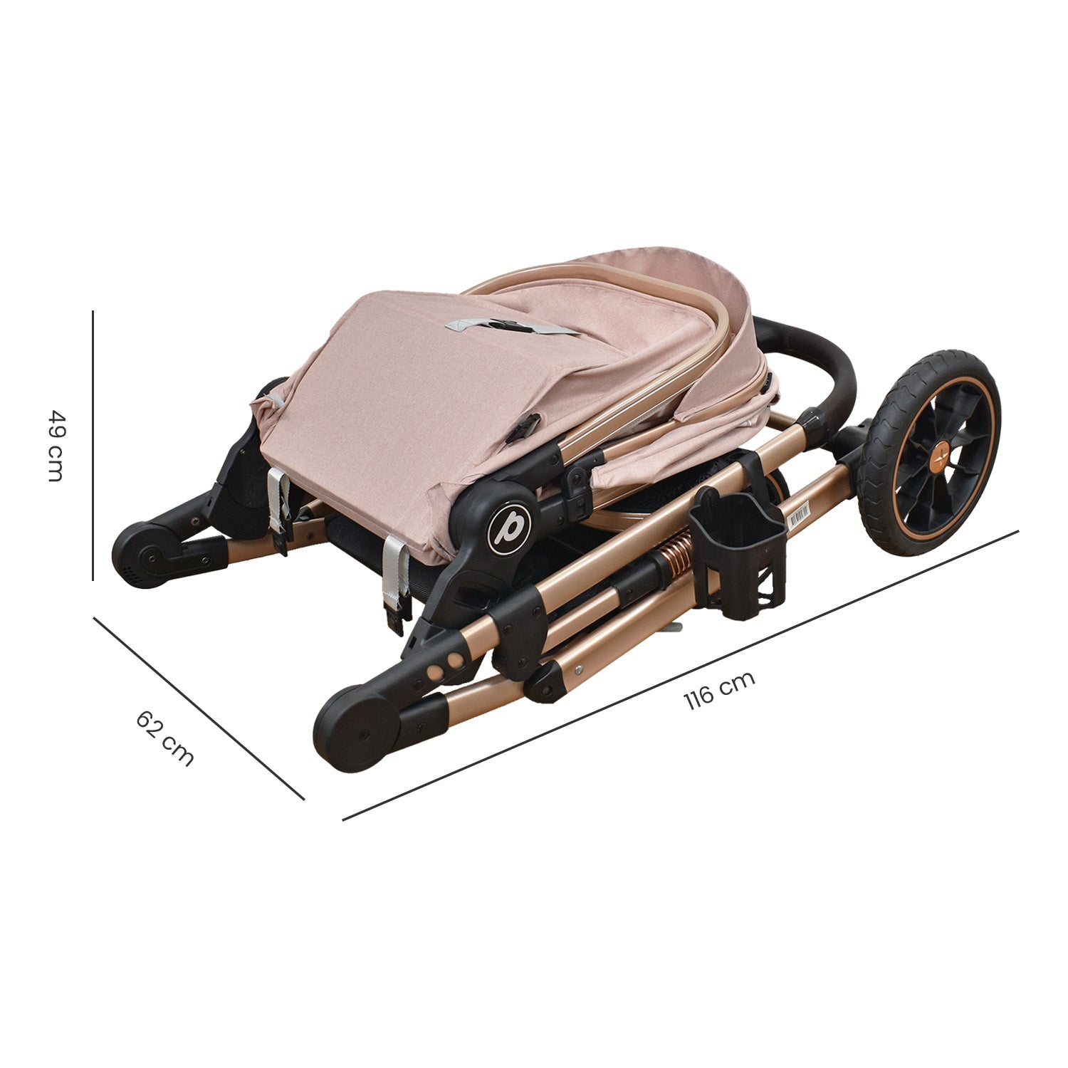 Coche Bebe 3 en 1 Cris Priori Rosa