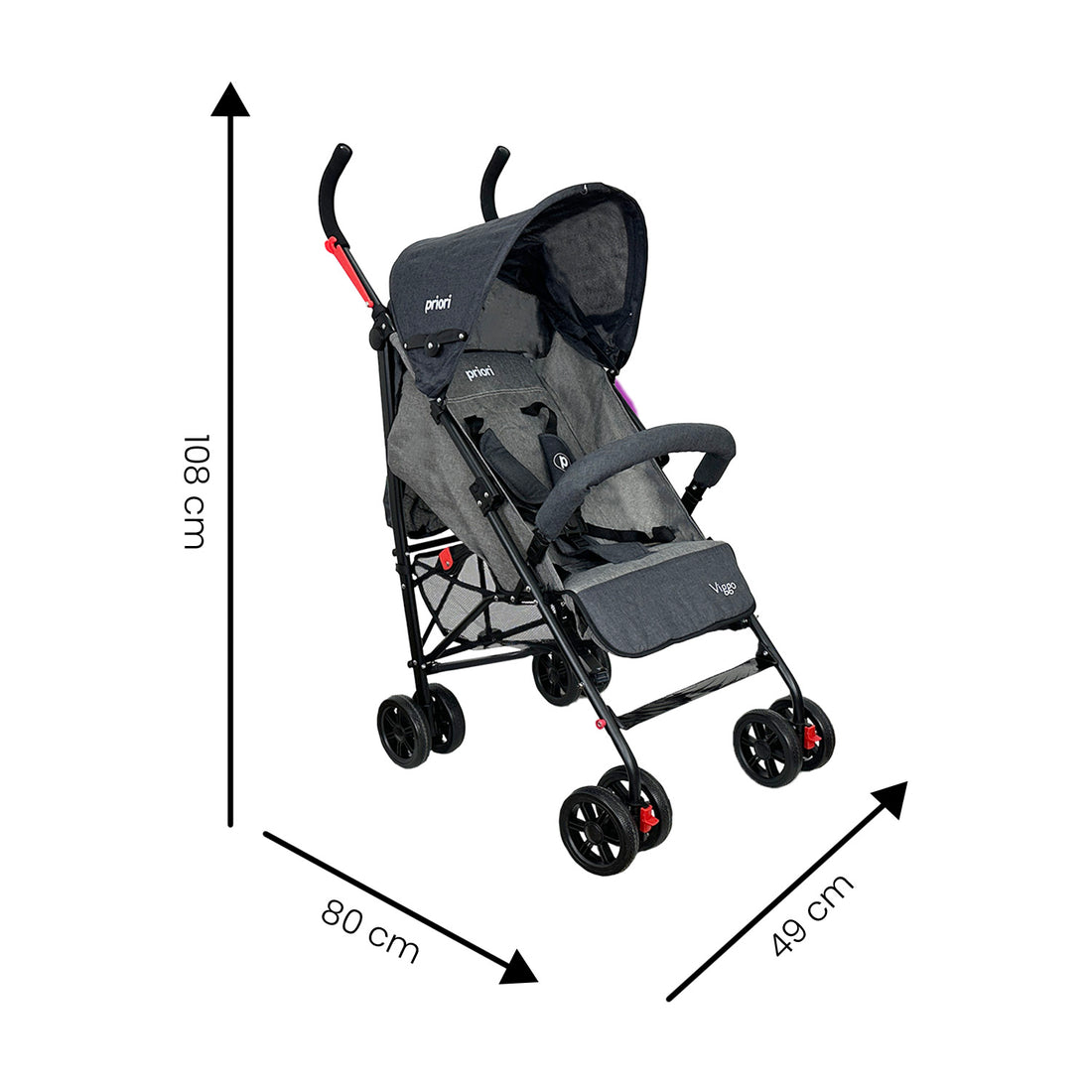 Coche Bebé Paseo  Viggo Priori Gris