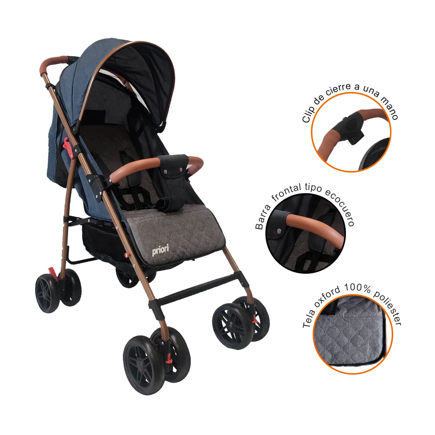 Coche Bebe Paseador Priori Park Azul