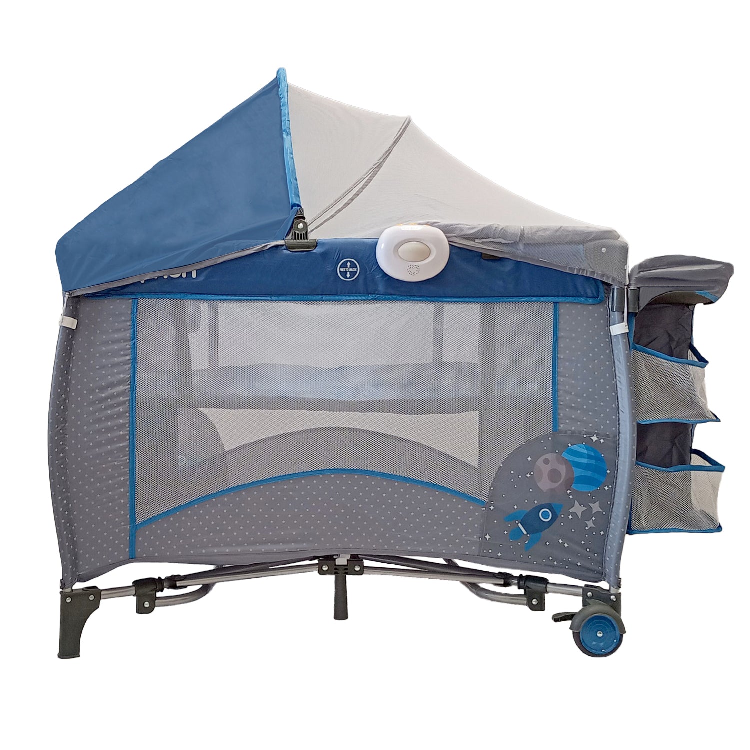 Corral Cuna Bebe Mecedora Priori Pcu8500 Azul