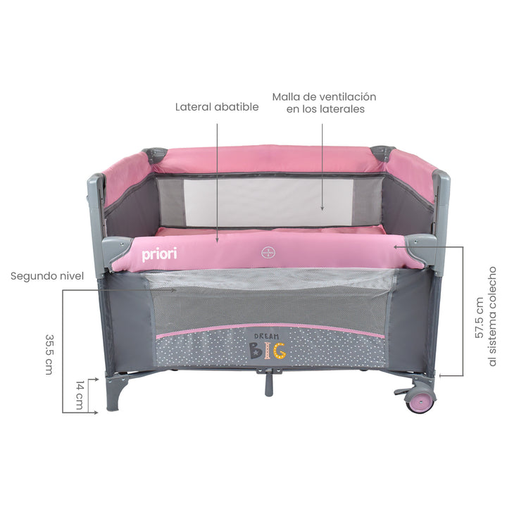 Cuna Colecho Bebe Priori Avanti Dream Rosa