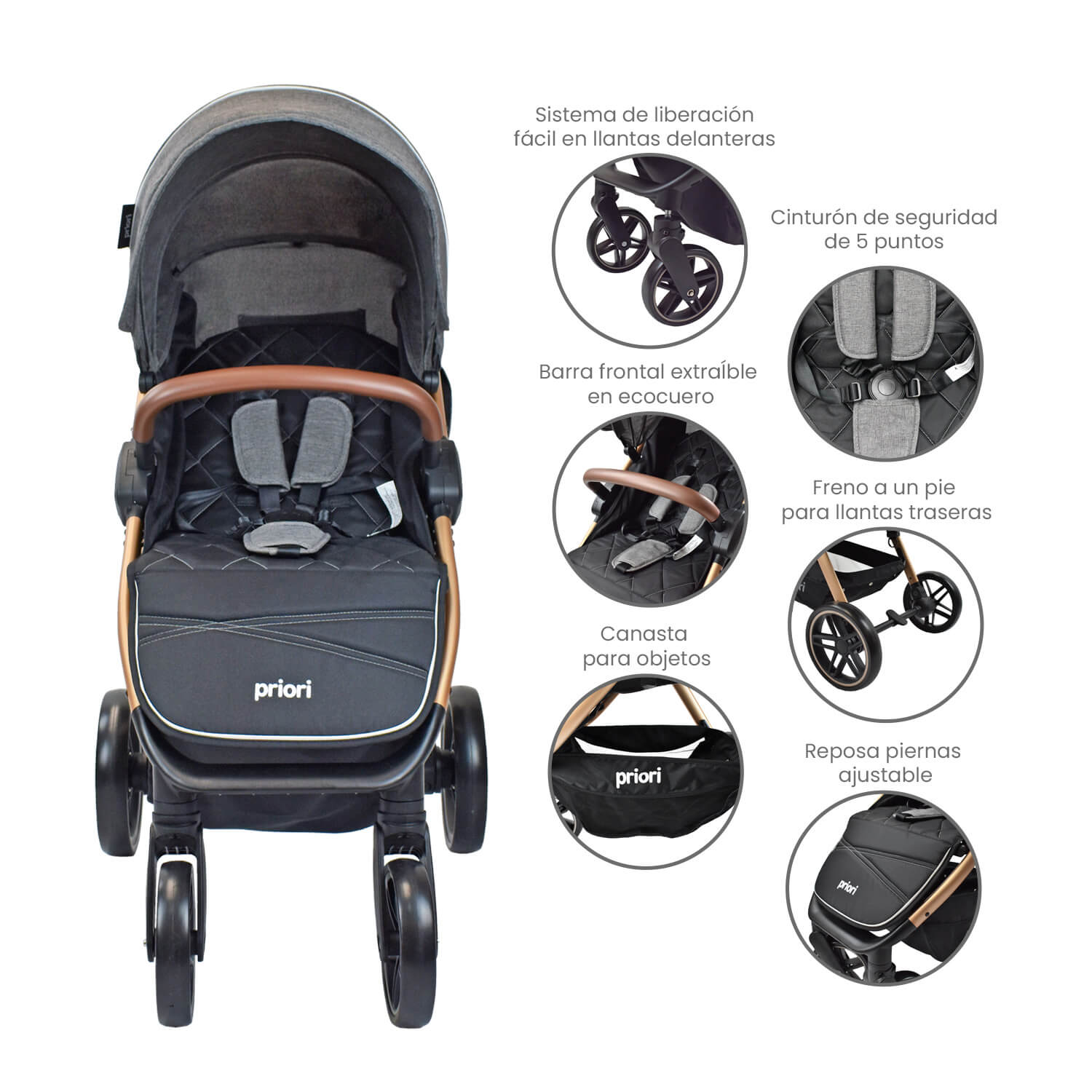 Coche Bebé Priori Maverick Gris
