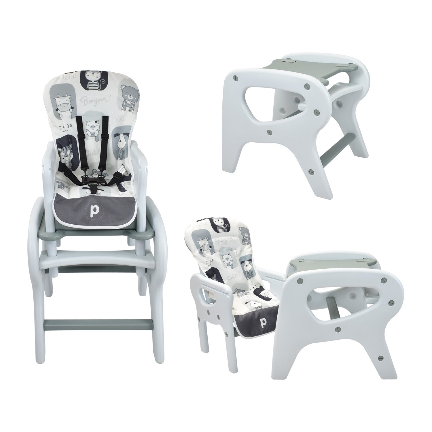 Comedor Bebe Escritorio PCM-10 Animals Gris Priori