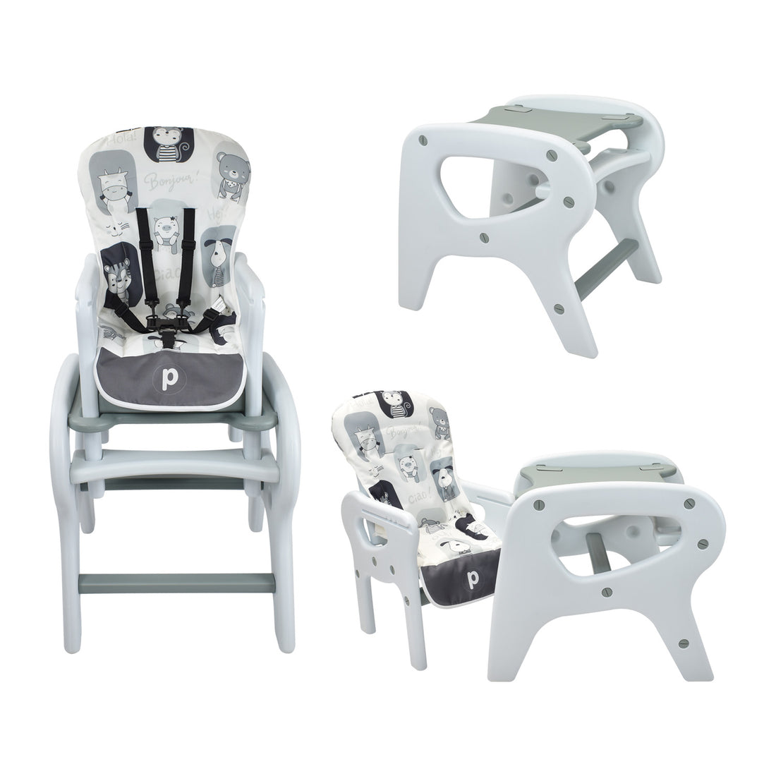 Comedor Bebe Escritorio PCM-10 Animals Gris Priori