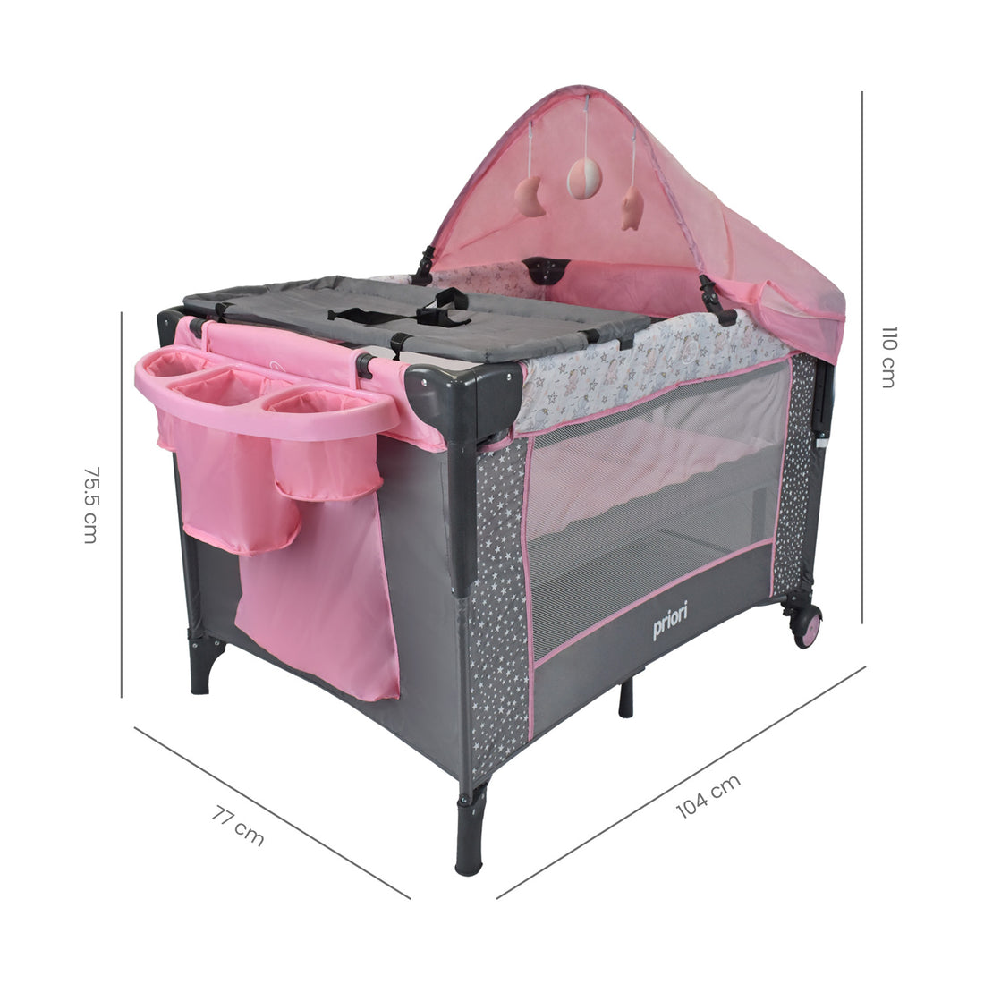 Cuna Colecho Bebe Priori Ariel Octopus Rosa