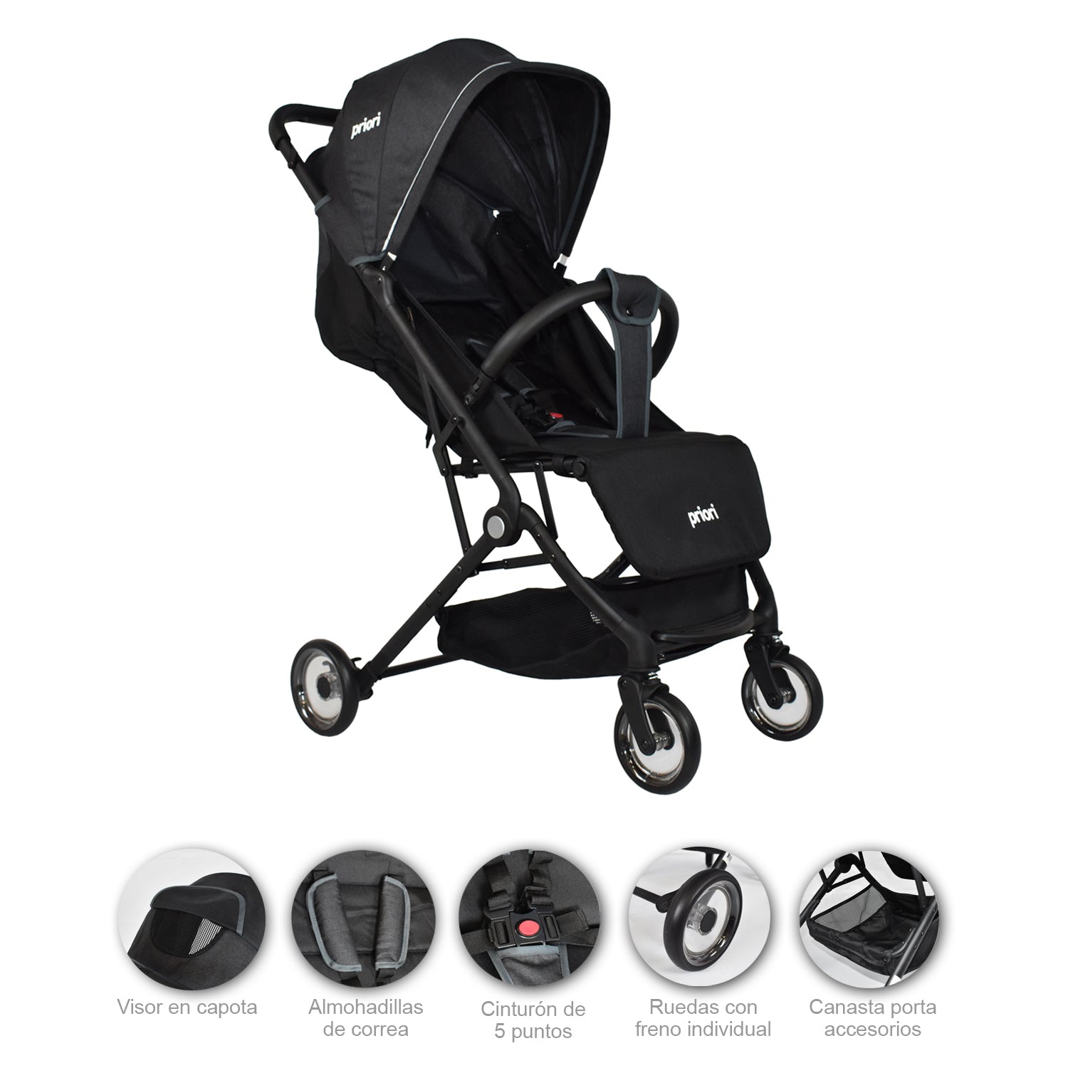 Coche Bebe Priori Compacto Ferrara Gris