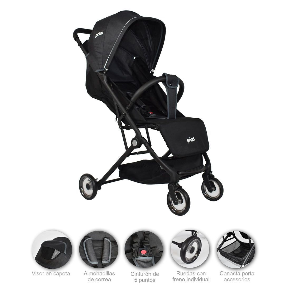 Coche Bebe Priori Compacto Ferrara Gris