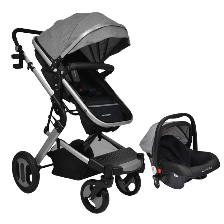 Coche Bebe Moisés Wow Ts Happy Baby Gris