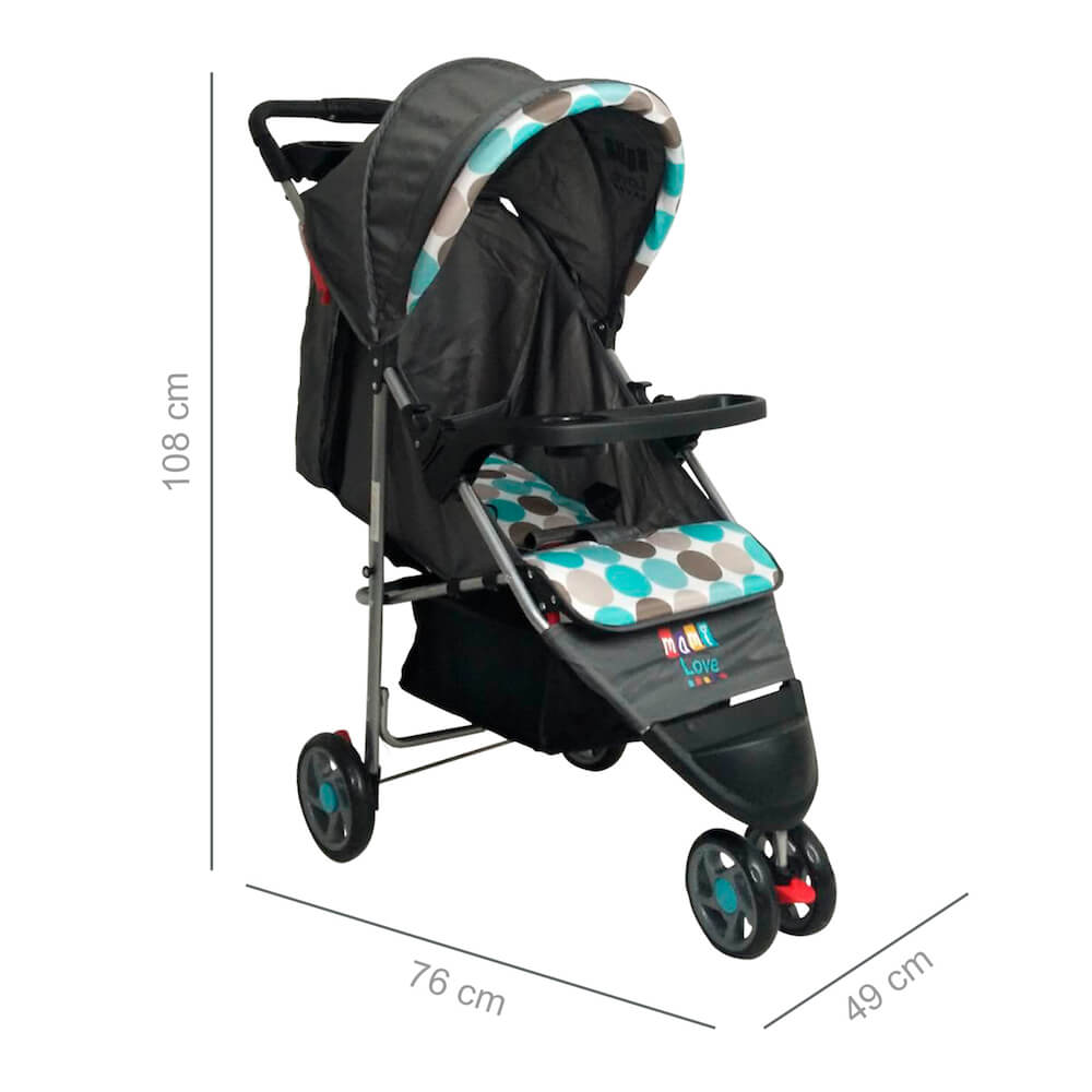 Coche Bebe Mami Love Gris MM2042