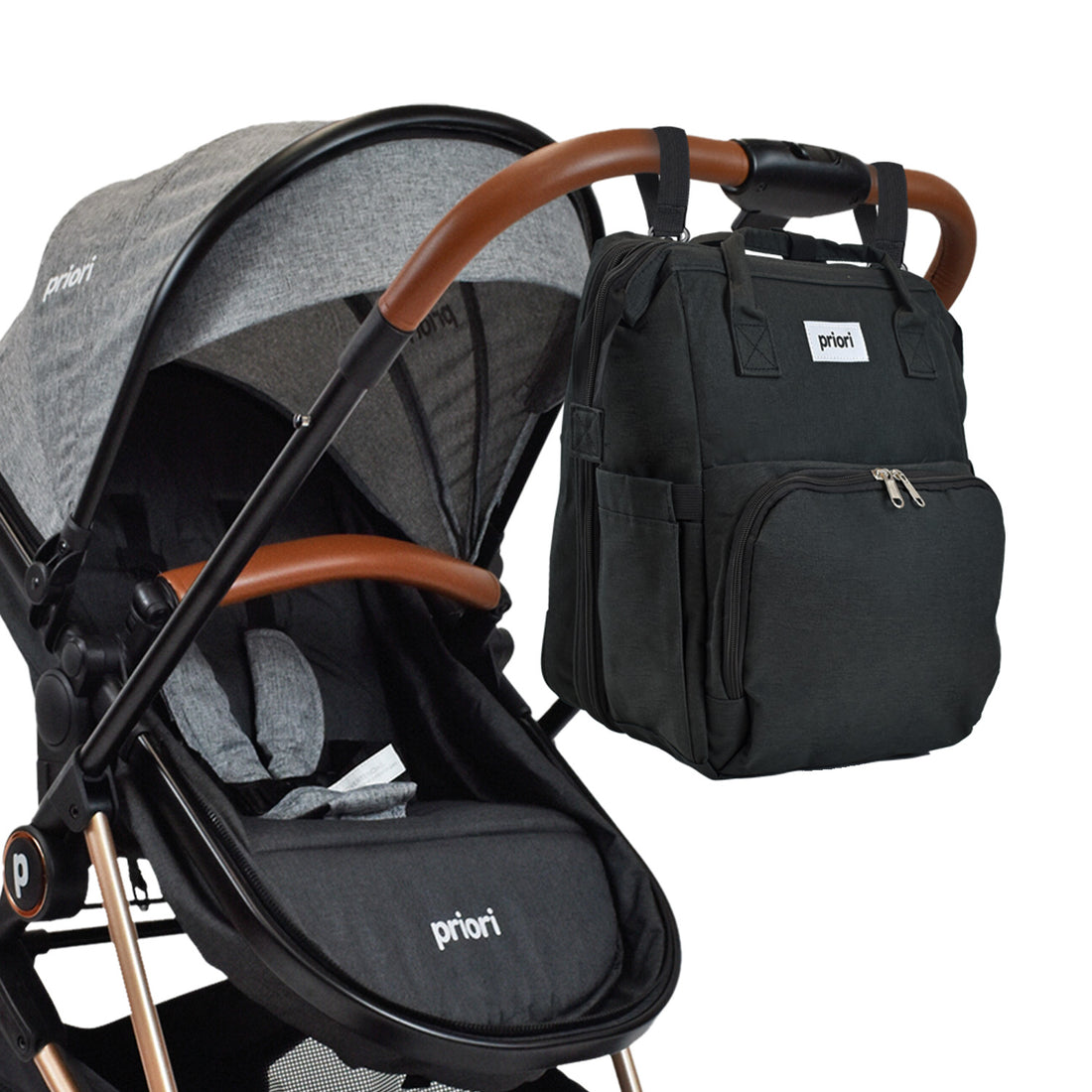 Pañalera Bebe Morral 3 en 1 PS 1001 Priori Negro