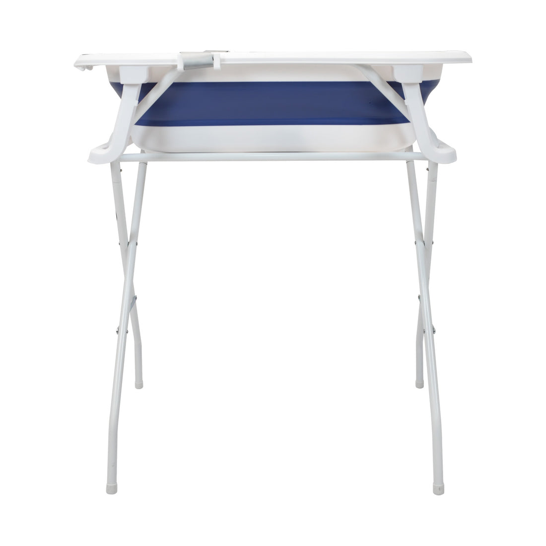 Bañera Plegable Con Soporte Y Cojín Stand Happy Baby Azul