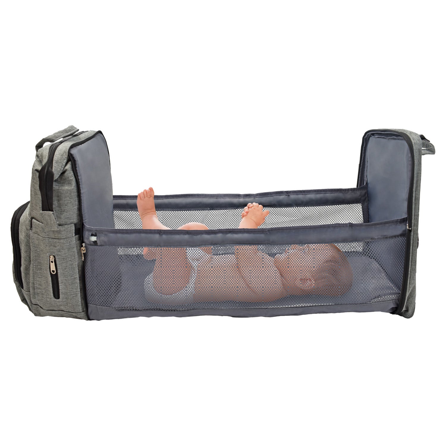 Pañalera Bebe Morral 3 en 1 PS 1001 Priori Gris