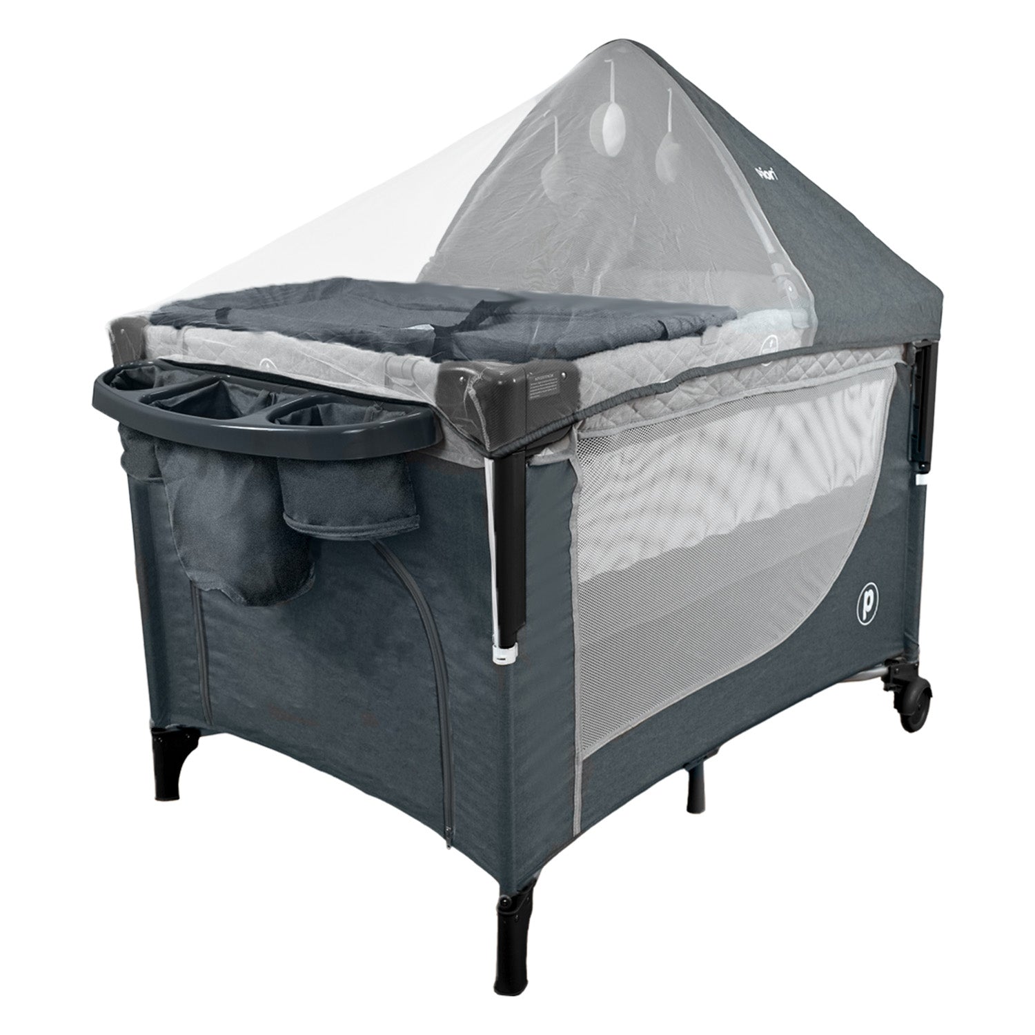 Cuna Colecho Bebe Pro-Max Priori Gris Oscuro