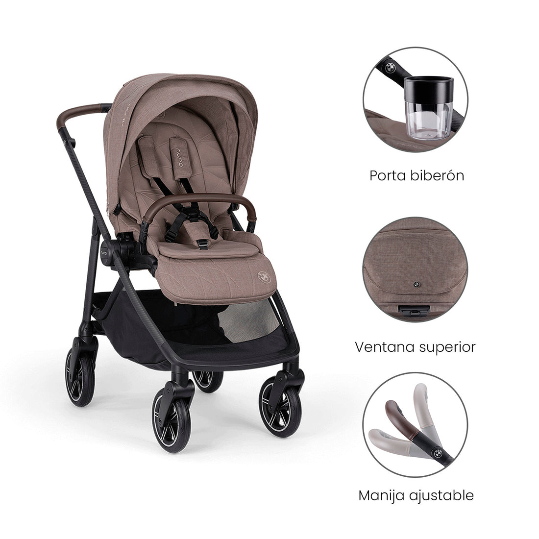 Coche de bebé compacto Nuna Swiv™ BMW Umber