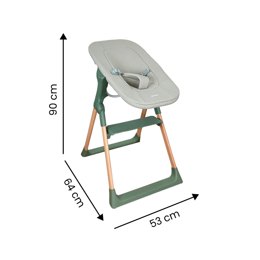 Silla Comedor Bebe Multifuncional Amalfi Priori Verde