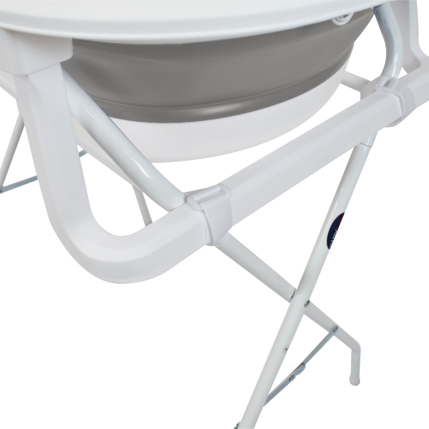 Bañera Bebé con Cojín Stand y Soporte Metálico Gris Happy Baby
