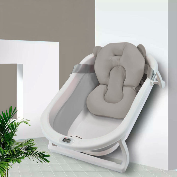 Bañera Bebé Happy Baby Con Cojín Y Termómetro Hawai Gris