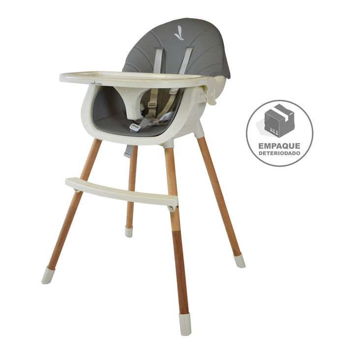 Silla comedor bebe 2en1 Premium Baby Alabama Gris (Empaque Deteriorado)