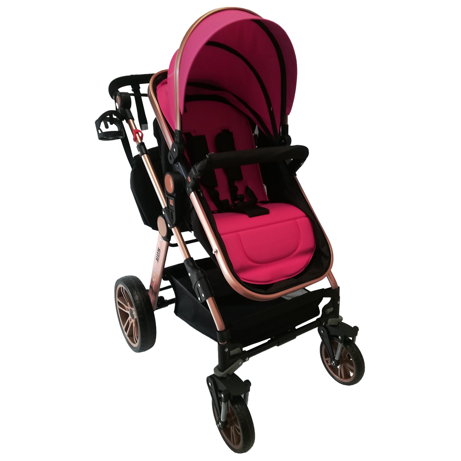 Coche Bebe Moises Alizze Happy Baby Rosa