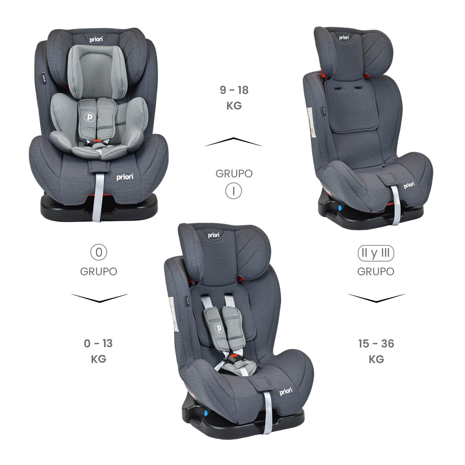 Silla para carro bebé Priori Prix Gris